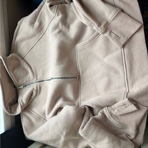 Beige Half-Zip Hoodie